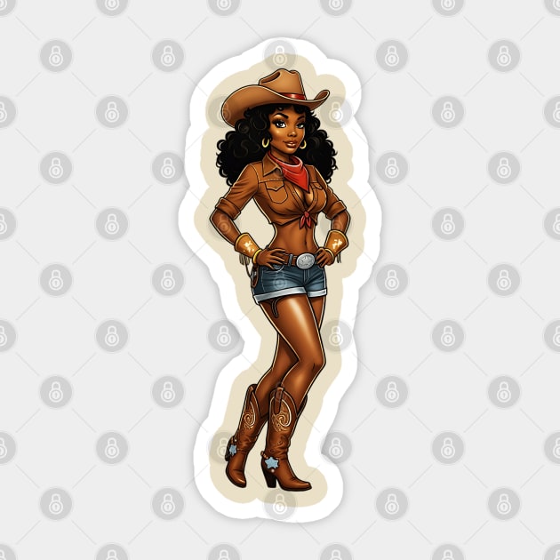 Cowgirl, Black Girl Magic Sticker by UrbanLifeApparel